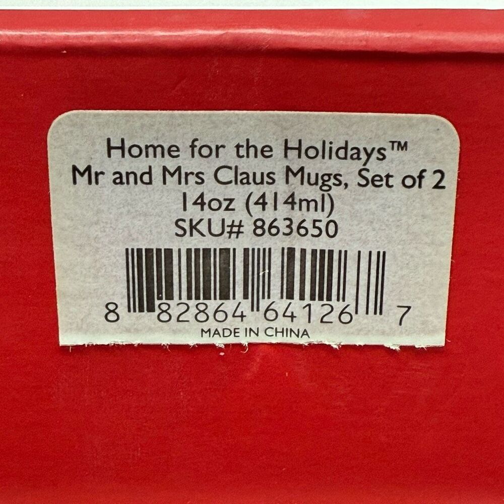 LENOX HOLIDAY 2p Set MR & MRS CLAUS MUGS 14 OZ - Picture 4 of 8